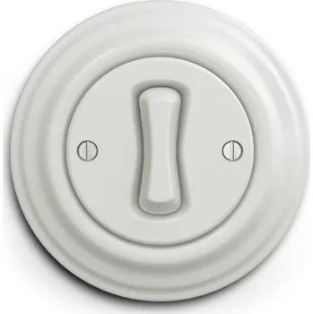 vypínač KliKlap - Vyrobeno v ČR Kulatý vypínač v odstínu keramické bílé Jednopólový č.1 Jednoduchý