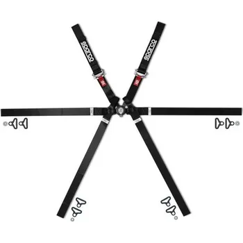 Tuning 6bodové bezpečnostní pásy FIA SPARCO FORMULA H-9 černá