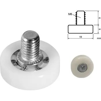 Stolová podnož Onpira Nylonové vodící kolečko s ložiskem Model: Ø19x15mm / M6