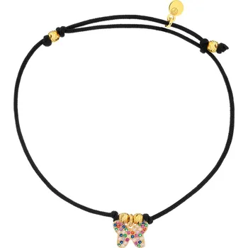 Náramek Náramek s prvky z pozlaceného stříbra a zirkony - motýl - AP534-8656