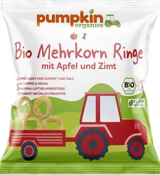 Pumpkin Organics BIO vícezrnné kroužky s jablkem a skořicí 20 g