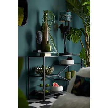 Lampička Černá stolní lampa pštros Ostrich black - 38*27*95 cm / E27