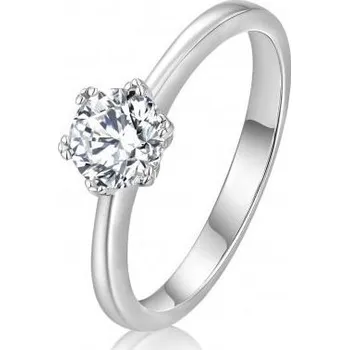 Prsten Stříbrný zásnubní prsten moissanit (59, 2,20 g)