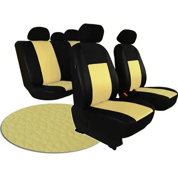 Ochranný autopotah Autopotahy VOLKSWAGEN POLO V, dělená zadní sedadla, od r. v. 2009, kožené PELLE béžové