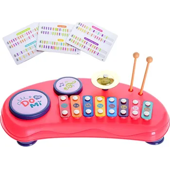 Xylofon 35 cm s bubínky a činely + noty