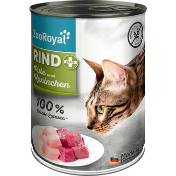 Krmivo pro kočku ZooRoyal pro kočky hovězí + krůta a králík 6 × 400 g