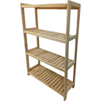 regál Dřevěný regál z borovice 4 police 133x80x33 cm, česká výroba