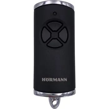 Dálkový ovladač vrat Dálkový ovladač Hörmann HSE 4 BS 868 MHz, ČERNÝ/ MATNÝ s pochromovanými zinkovými krytkami (4511734)