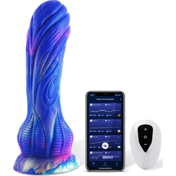 Vibrátor HiSmith WDA025-M Wildolo Silicone Vibrating Monster Dildo with App 24cm Blue-Purple