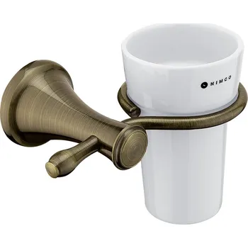 Držák na kartáček Retro nástěnný držák na zubní kartáčky s keramickým pohárkem NIMCO LADA LA 19058KU-65 Nimco