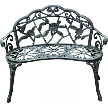 Zahradní lavice Zahradní lavička kovová | antik zelená