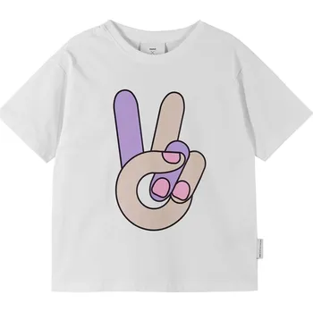 REIMA dívčí tričko Peace Tee White vel. 146-152 cm