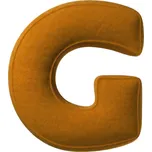 Yellow Tipi Cihlově oranžový sametový polštář písmeno G 40 cm