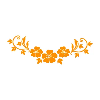 Samolepící dekorace Květina dekor 045 levá ibišky (06 - oranžová) SAMOLEPKA NA AUTO, NÁLEPKA, FÓLIE, POLEP, TUNING, VLASTNÍ TEXT, TISK, AUTOSAMOLEPKY.cz, POLEPY, OBRÁZEK, LOGO, 3D STICKERS