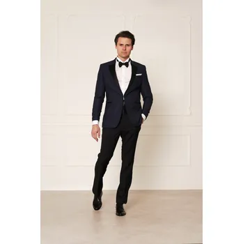 Pánské sako Smokingové sako 11D087 50 Barva: Modrá, Velikost: 58, Střih: SLIM FIT