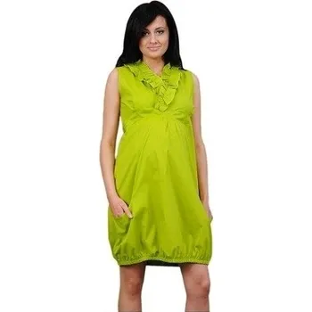 Těhotenské šaty Be MaaMaa Těhotenské šaty TULIPÁNEK - limetka, Velikosti těh. moda S/M