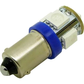 Autožárovka BA9S, LED 5x 5050 SMD, 6V - Modrá