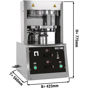 Příprava pizzy G.Gastro Commercial Pizza press / shaper – Ø330 mm - 100–270 g dough - 160 °C heated - 400V 3N