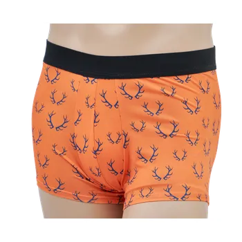 Boxerky Pánské boxerky TETRAO s mysliveckým motivem - oranžové s parohy S