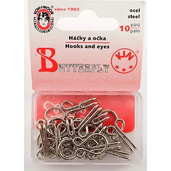 Rybářský háček Háčky očka v krabičce po 10 párech - stříbrné 2/0