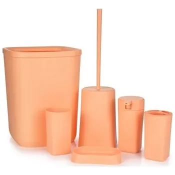 Koupelnová předložka 6dílný koupelnový set, meruňkový