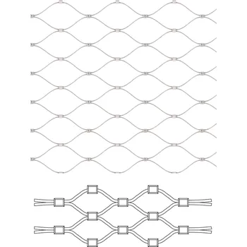 Pletivo nerezová lanková síť, oko 60 x 104 mm, tl. 2 mm, AISI316 - lanková výplň 1 m x 25 m (š x d), průměr lanka 2 mm, délka sítě v nerozloženém stavu 29,8 m
