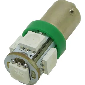Autožárovka BA9S, LED 5x 5050 SMD - Zelená