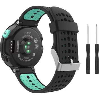Příslušenství k chytrým hodinkám eses Silikonový řemínek pro Garmin dírkovaný - Černo mátový, 15 mm