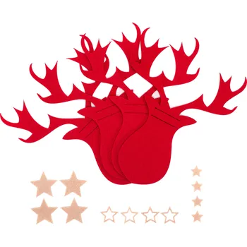 Vánoční dekorace Tutumi - Vánoční obal na příbory sob - červená - 6ks