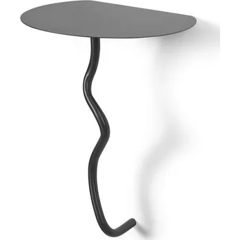 Věšák Ferm Living Nástěnný stolek Curvature, black brass