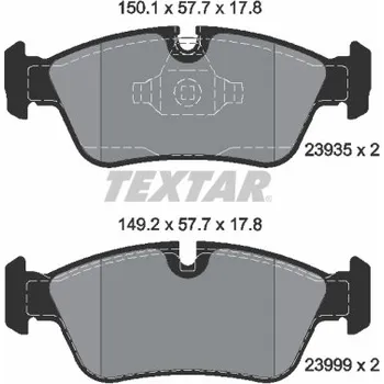 Sada brzdových destiček, kotoučová brzda Textar 2393581