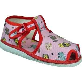 Dívčí bačkory dětské bačkory žirafa 505-1 růžové velikost 17,5