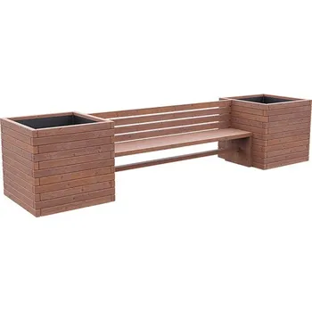 Vyvýšený záhon Vyvýšený záhon Prisma Lavička 360 x 80 x 80 cm dřevěný modřín