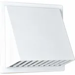 airRoxy PVSb 100 Plastová větrací mřížka 170x170 mm se stříškou, přírubou a klapkou, bílá