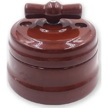 vypínač OEM Keramický otočný vypínač retro hnědá