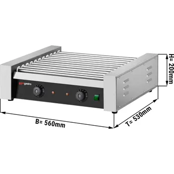 Kuchyňský gril G.Gastro Nerezový gril na hot dogy - s 11 válečky