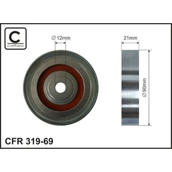 Vratná/vodicí kladka, klínový žebrový řemen Caffaro 319-69