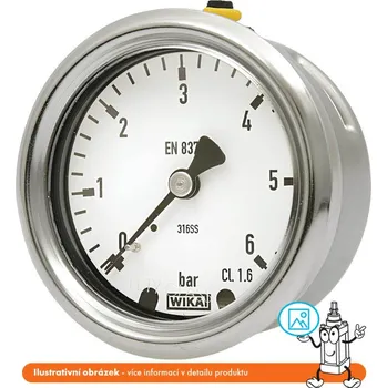 Příslušenství pro vysokotlaký čistič Wika Manometr nerezový zadní 0/4 bar - 63 mm - 1/4"