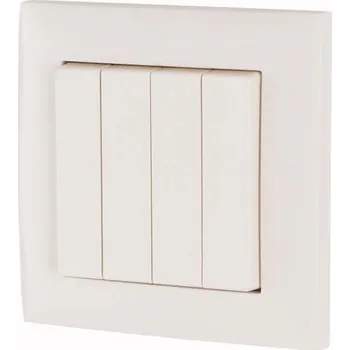 RF Multifunkční tlačítko 8-bodové 55x55mm kompletní. Lesklá bílá. 3V baterie. Měření teploty a vlhkosti | CPAD-00/235