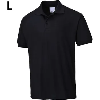 Pánské tričko G.Gastro Men's Workwear Polo Shirt – Black - Short Sleeve - Size L - 65% Polyester / 35% Cotton