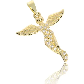 Přívěsek Zlatnictví Helios Zlatý přívěšek anděl se zirkony B50519