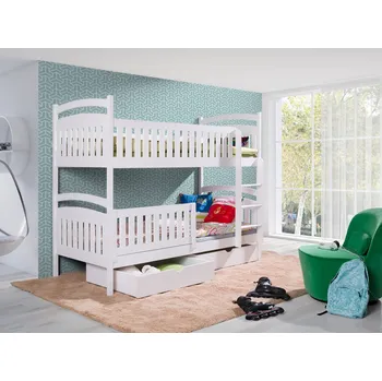 Postel Nabytek-dreveny.cz Patrová postel Agátka 80x200 cm masiv Rozměr postele: 80x200 cm, Odstín postele: buk