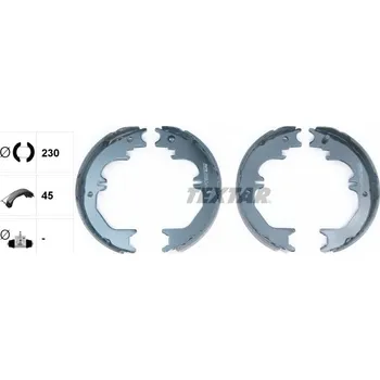 Sada brzdových čelistí, parkovací brzda Textar 91066200