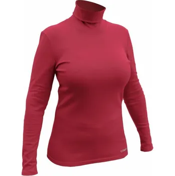 Dámský svetr Dámský vlněný rolák KRUNA 801 tm.červená S