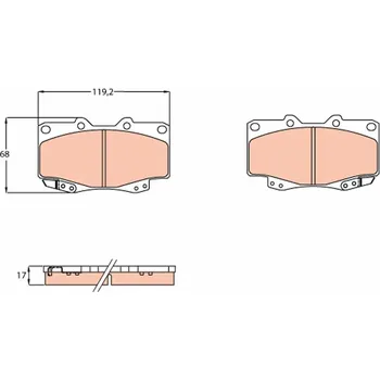 Brzdová destička Sada brzdových destiček, kotoučová brzda TRW GDB3428