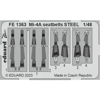 Plastikový model Eduard 1/48 Mi-4A seatbelts STEEL (TRUMPETER)