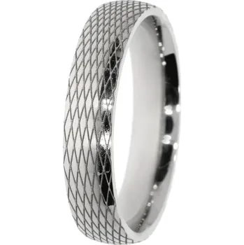 Prsten Ocelový snubní prsten hadí kůže
