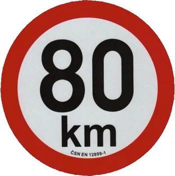 Příslušenství ke karavanu samolepka rychlosti REFLEXNÍ 80 km průměr 20 cm