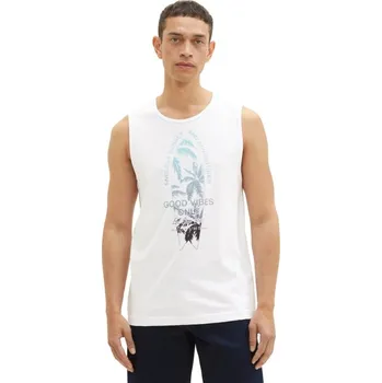 Pánské tílko TOM TAILOR PÁNSKÉ TÍLKO S POTISKEM - BÍLÉ S