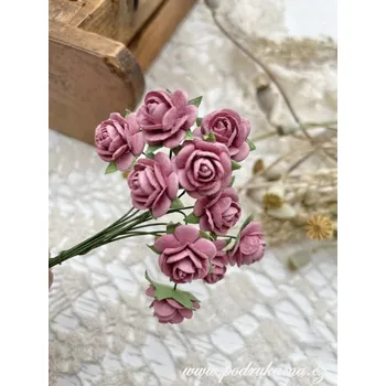 Svatební dekorace Sapaimport Růžičky midi - starorůžová Množství: balení po 10 ks